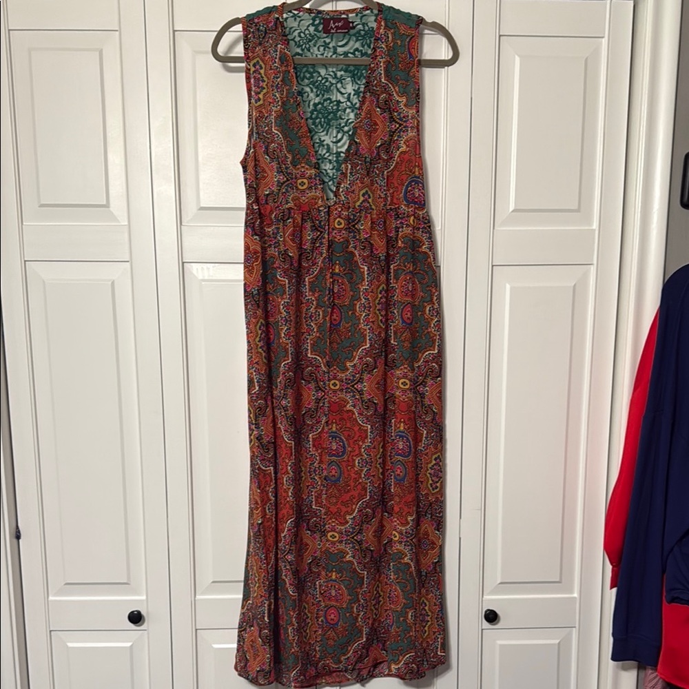 Sleeveless Maxi Kimono - Multicolor